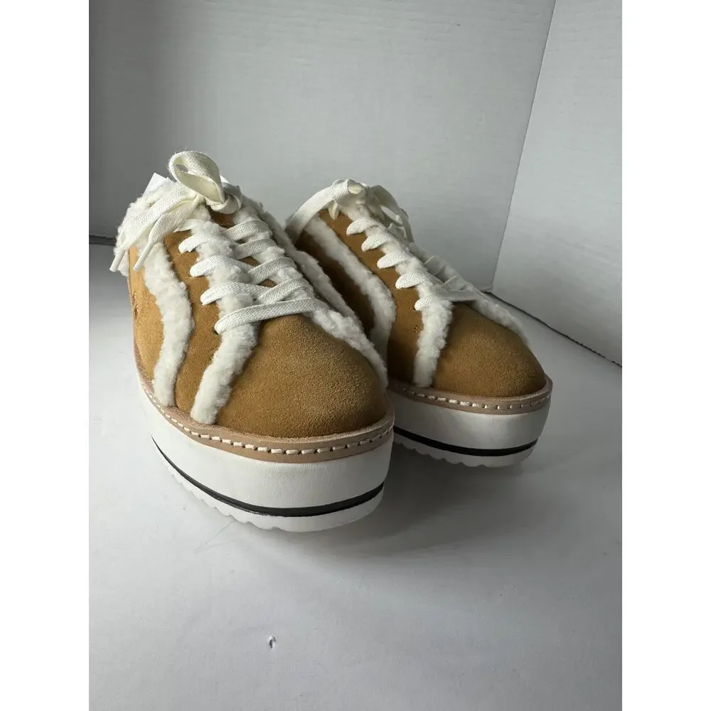 chelsea & violet ladies cozy faux shearling suede platform mule‎ 9 New W/O Box